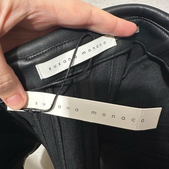 NWT Susana Monaco Faux Leather Corset Tube Top - size S - Picture 5 of 7